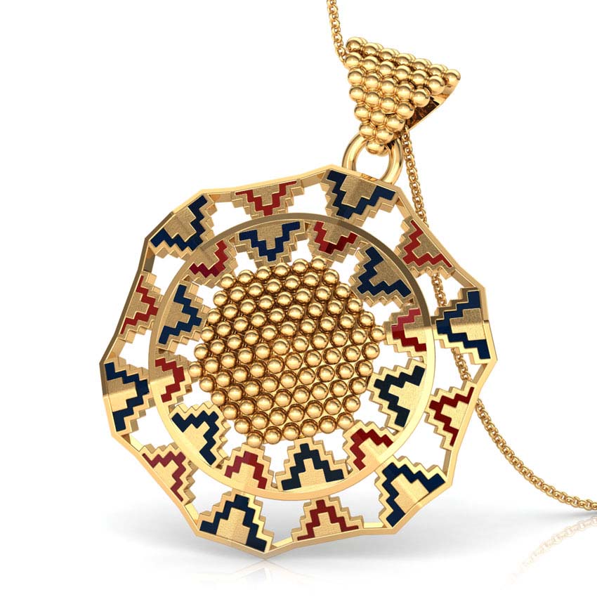 Grainy Hex Gold Pendant