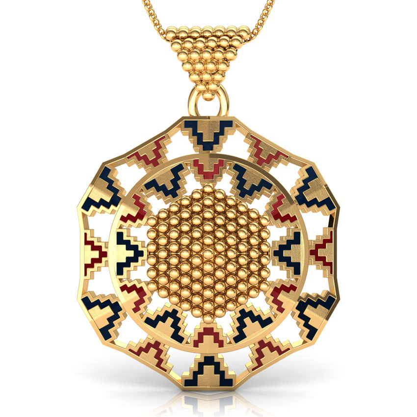 Grainy Hex Gold Pendant