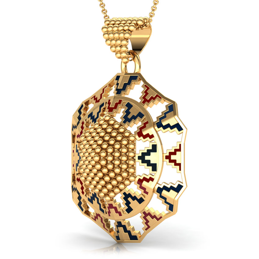 Grainy Hex Gold Pendant
