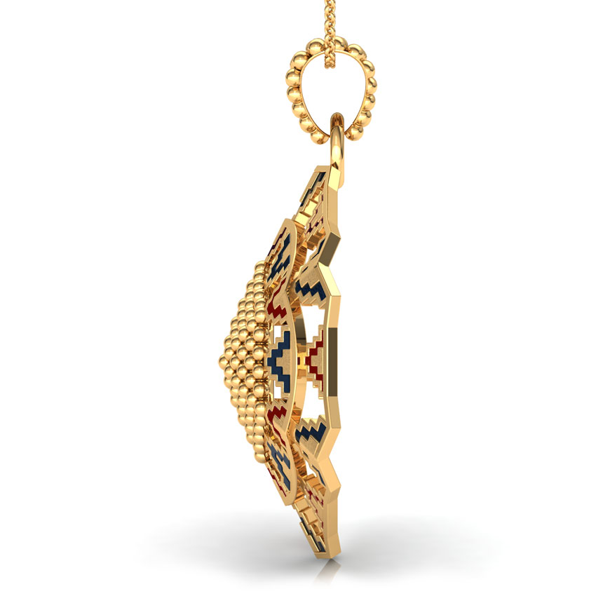 Grainy Hex Gold Pendant