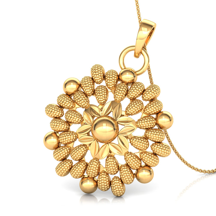 Drop and Bead Gold Pendant