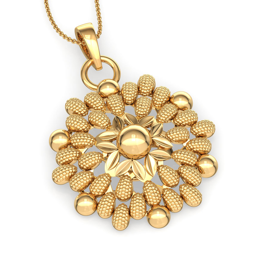 Drop and Bead Gold Pendant