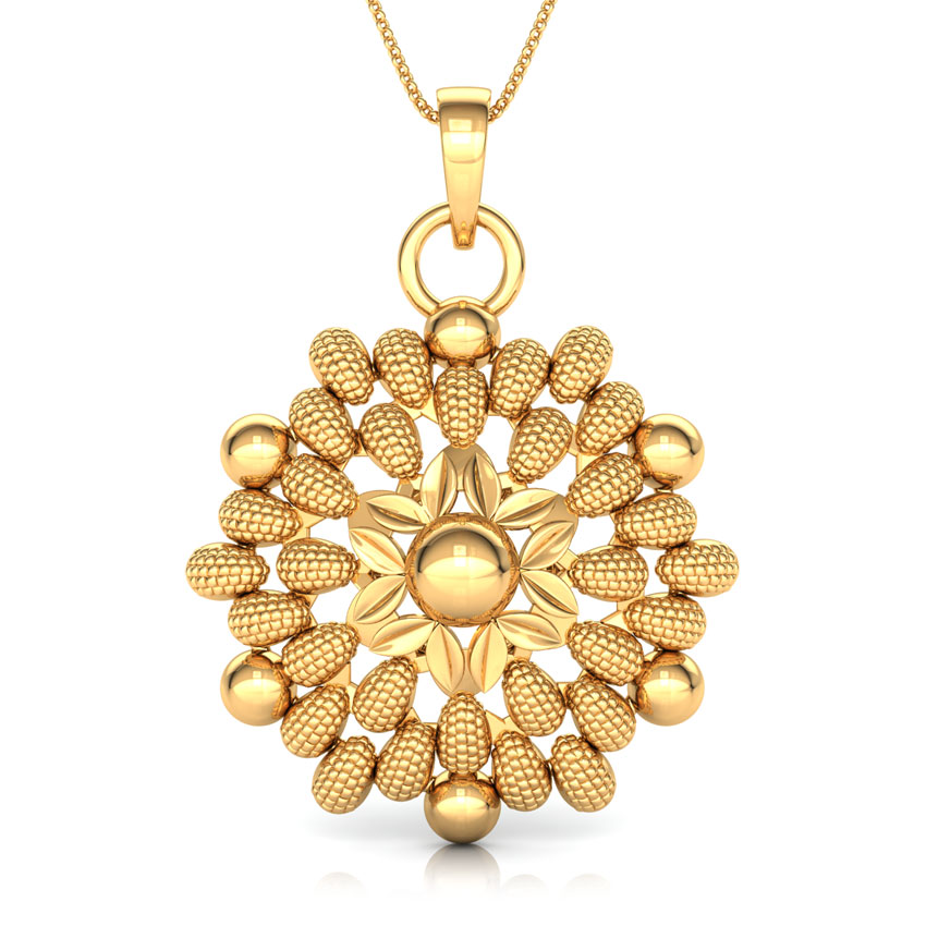 Drop and Bead Gold Pendant
