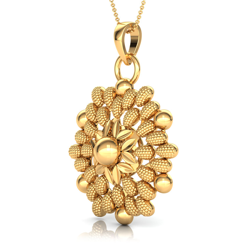 Drop and Bead Gold Pendant