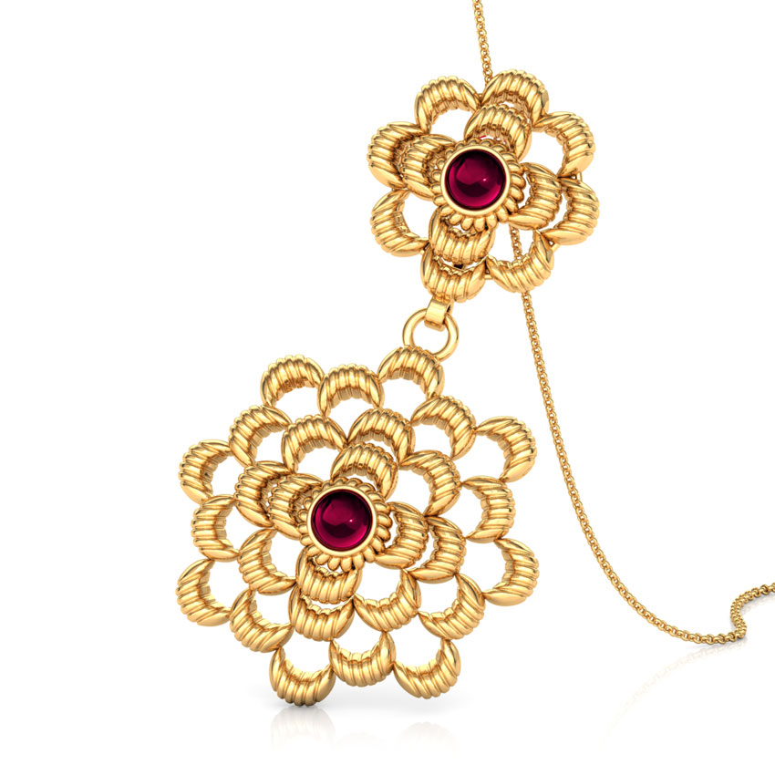 Duo Floral Gold Pendant Duo Floral Gold Pendant