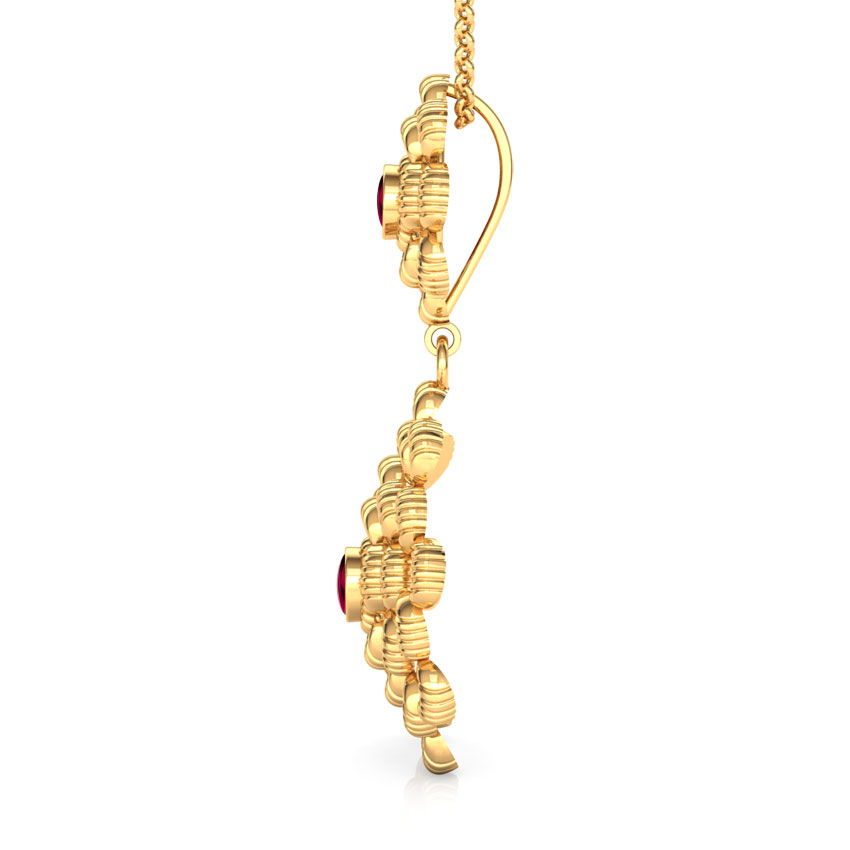 Duo Floral Gold Pendant Duo Floral Gold Pendant