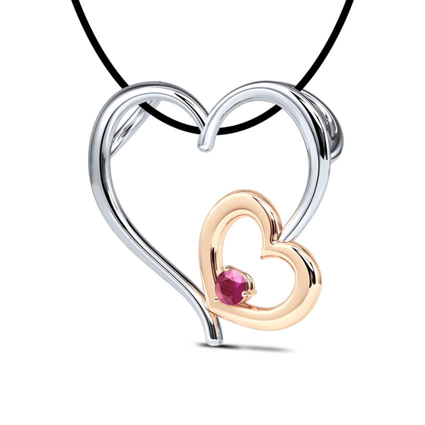 Duo Heart Ruby Gemstone Pendant Duo Heart Ruby Gemstone Pendant