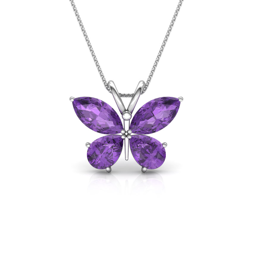 Glitter Butterfly Gemstone Pendant
