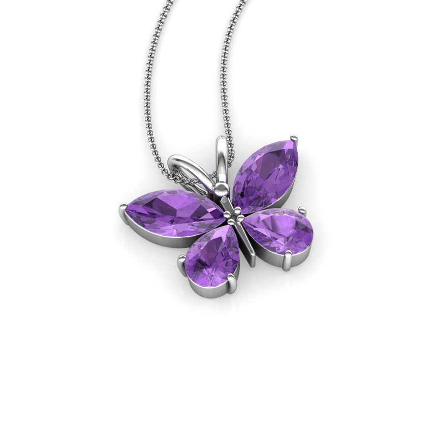 Glitter Butterfly Gemstone Pendant