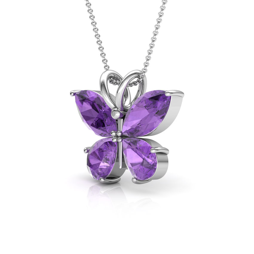 Glitter Butterfly Gemstone Pendant