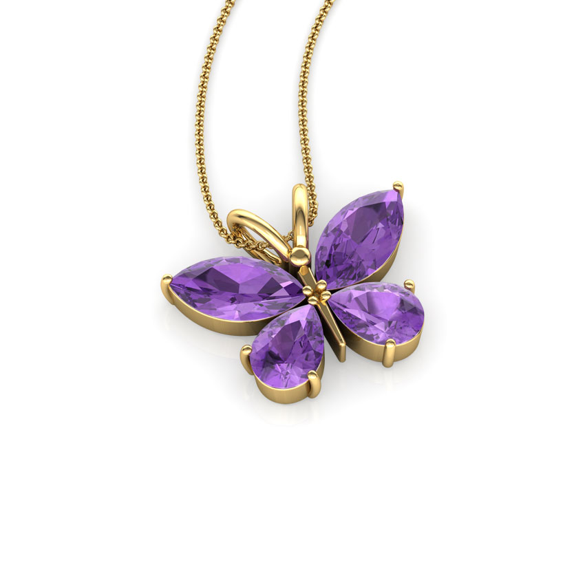 Glitter Butterfly Gemstone Pendant Glitter Butterfly Gemstone Pendant