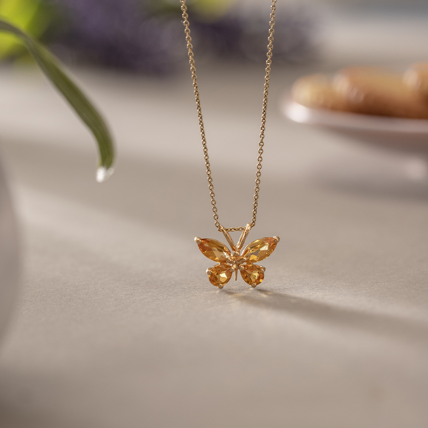 Glitter Butterfly Gemstone Pendant Shimmering Pendants CaratLane