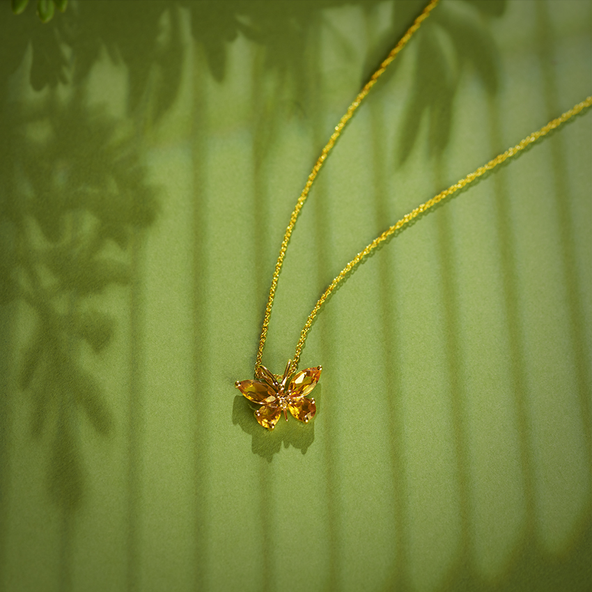 Glitter Butterfly Gemstone Pendant Shimmering Pendants CaratLane