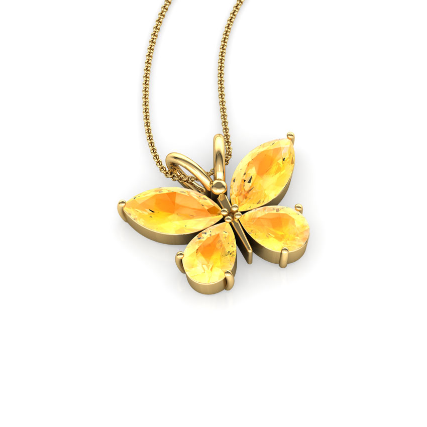 Glitter Butterfly Gemstone Pendant