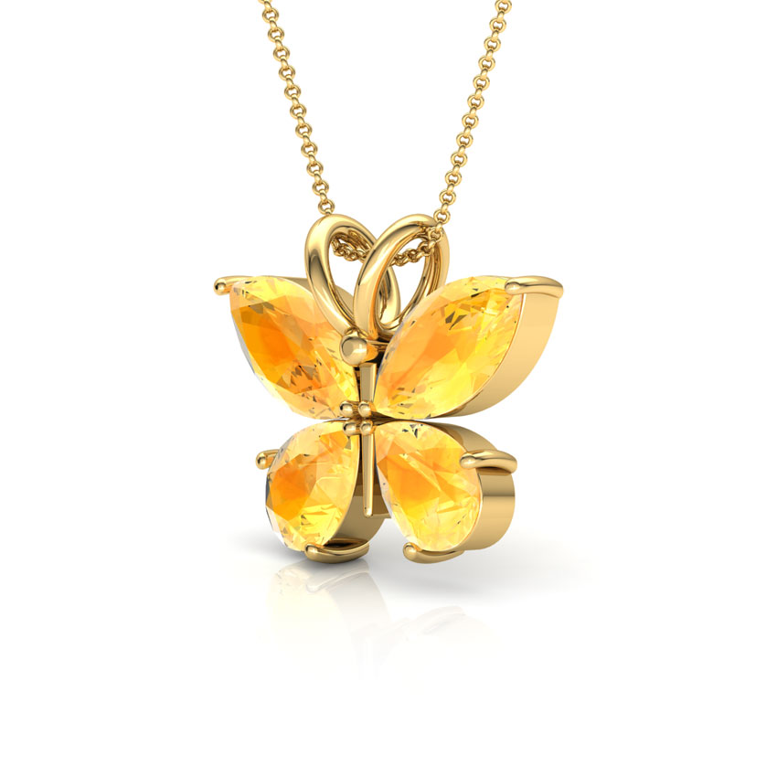 Glitter Butterfly Gemstone Pendant Shimmering Pendants CaratLane