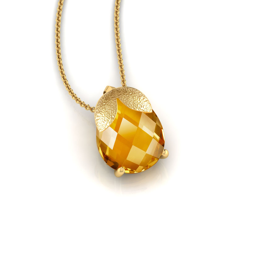Poire Citrine Gemstone Pendant