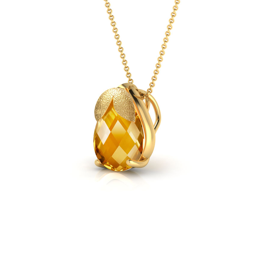 Poire Citrine Gemstone Pendant