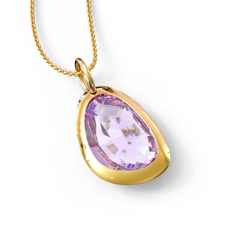 Amethyst Pear Gemstone Pendant