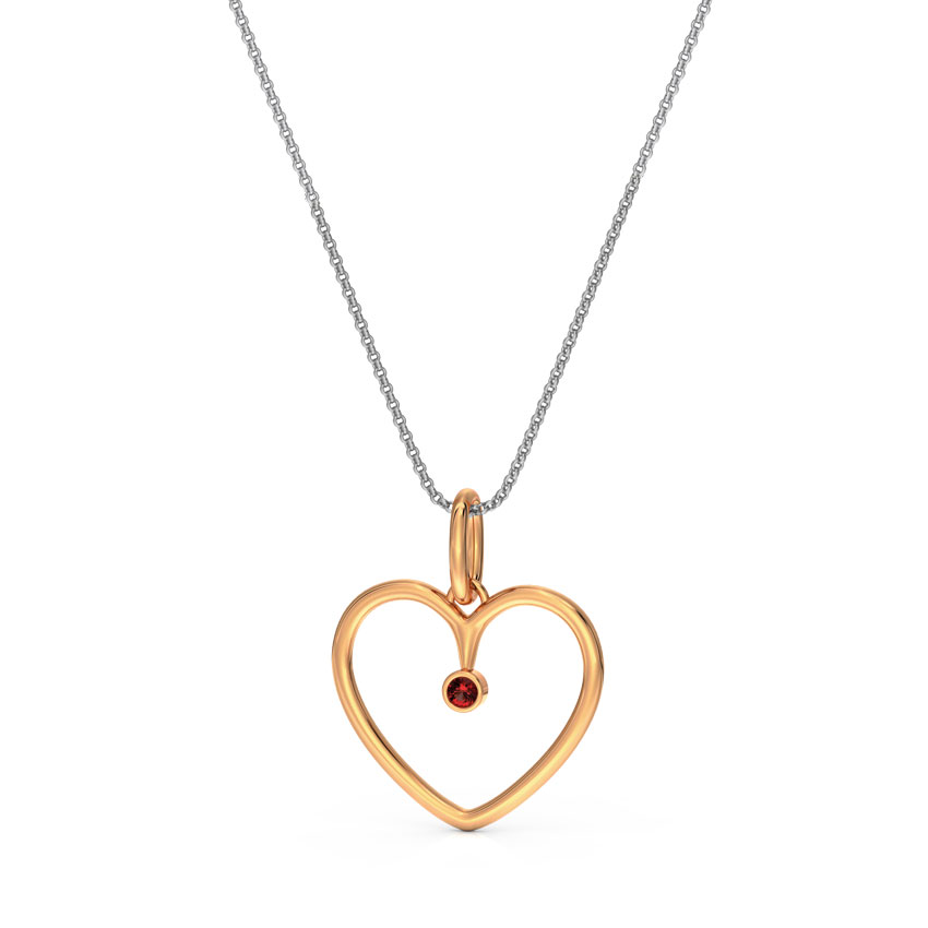 Heart Silhouette Gemstone Pendant