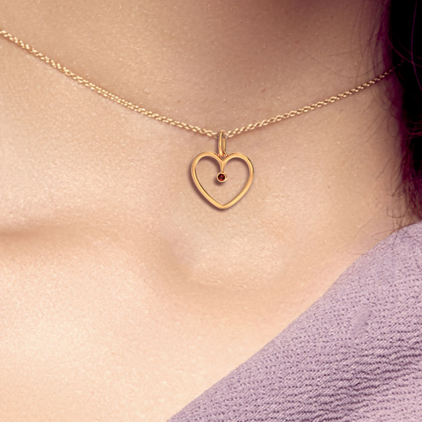 Heart Silhouette Gemstone Pendant