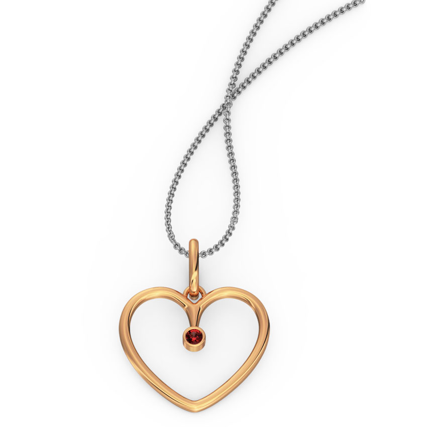 Heart Silhouette Gemstone Pendant