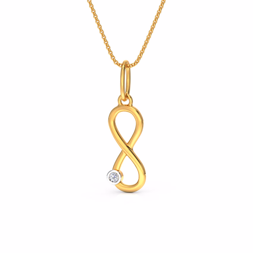 Gemstone Pendants 14 Karat Yellow Gold Infinity Silhouette Gemstone Pendant