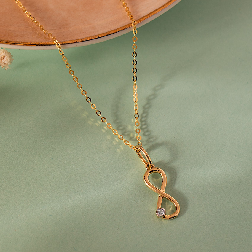Gemstone Pendants 14 Karat Yellow Gold Infinity Silhouette Gemstone Pendant