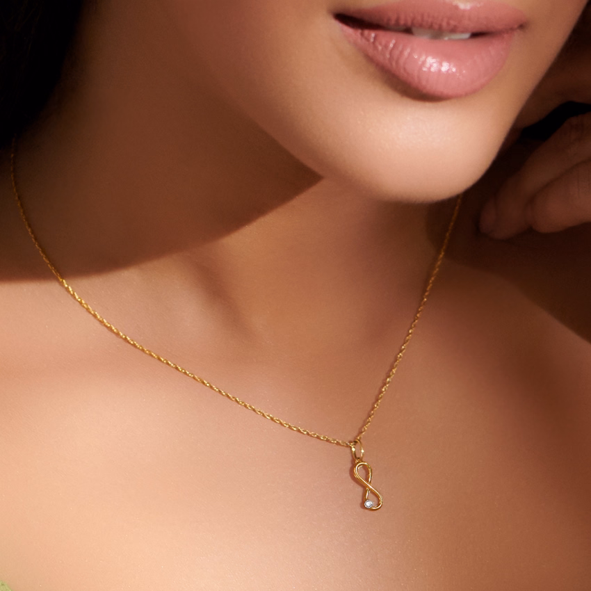 Gemstone Pendants 14 Karat Yellow Gold Infinity Silhouette Gemstone Pendant