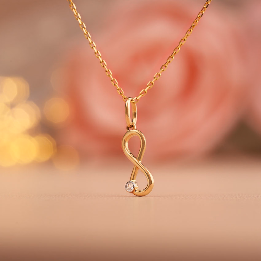 Gemstone Pendants 14 Karat Yellow Gold Infinity Silhouette Gemstone Pendant
