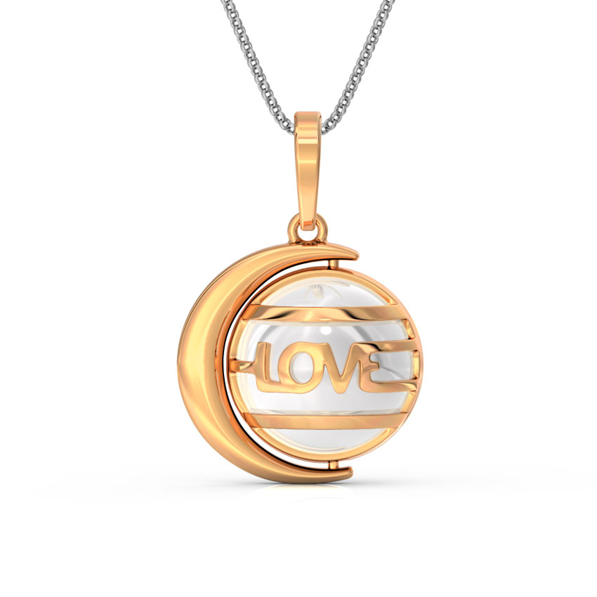 Spinning Pearl Love Pendant