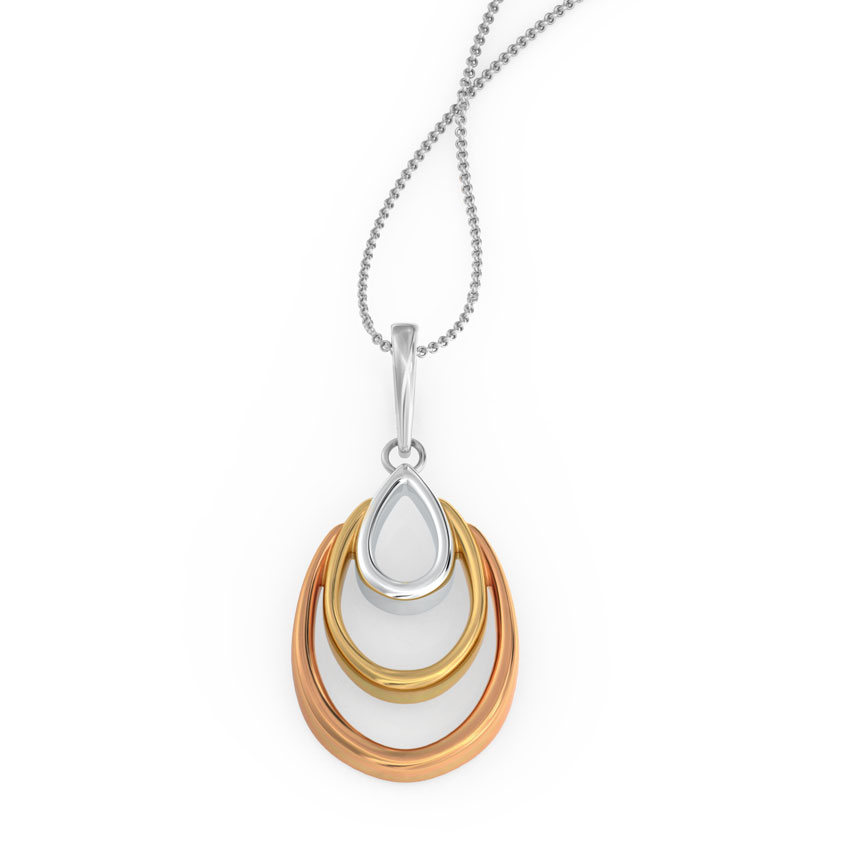 Trio Droplet Gold Pendant