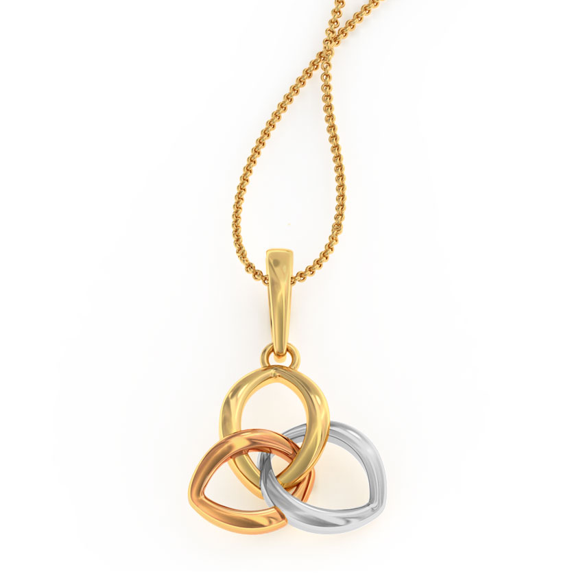 Interlooped Petals Gold Pendant