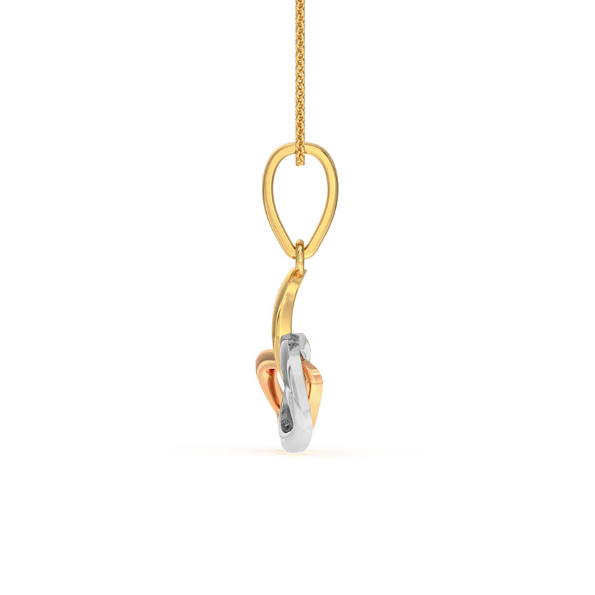 Interlooped Petals Gold Pendant