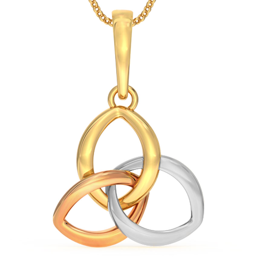 Interlooped Petals Gold Pendant