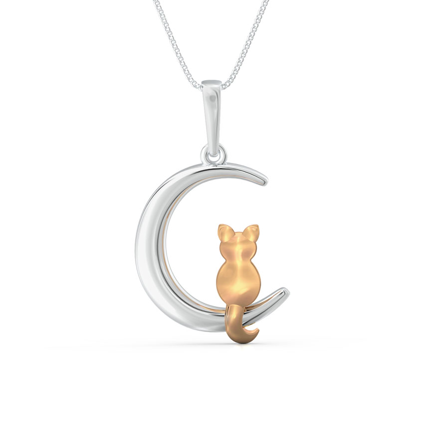 Kitty on the Moon Pendant