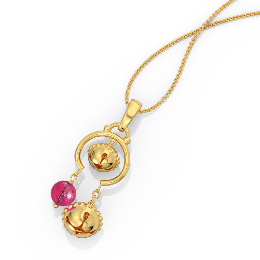 Gold Pendants 18 Karat Yellow Gold Madhavi Gemstone Pendant