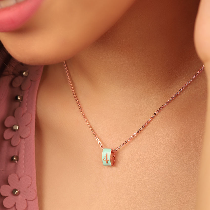 Number 4 Vibrant Gold Pendant