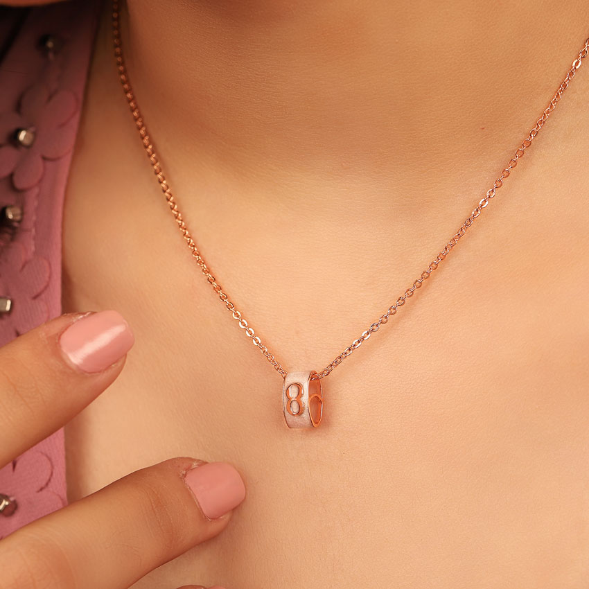 Number 8 Vibrant Gold Pendant