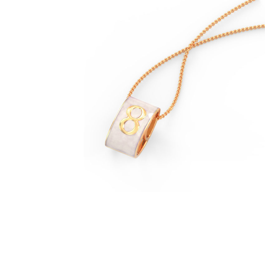 Number 8 Vibrant Gold Pendant