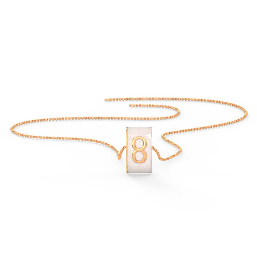 Number 8 Vibrant Gold Pendant