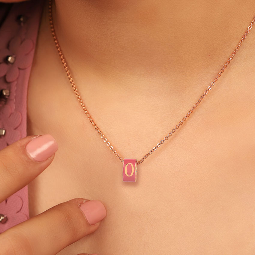 Alphabet O Vibrant Gold Pendant