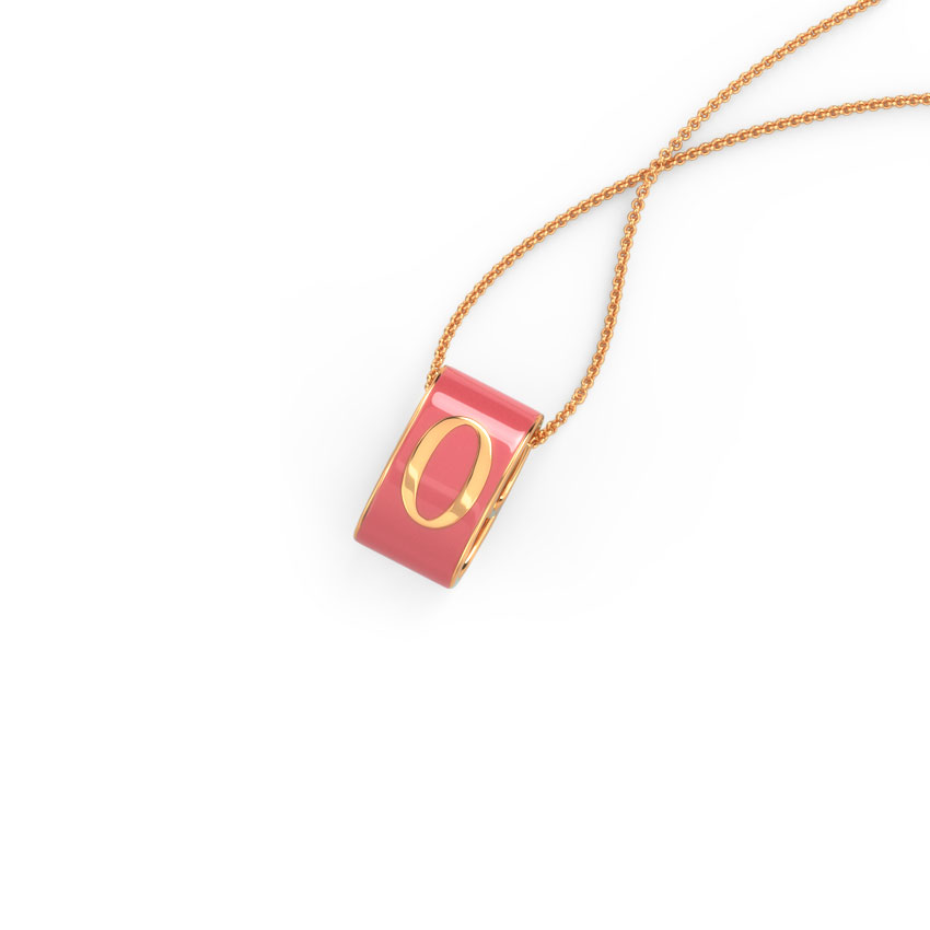 Alphabet O Vibrant Gold Pendant