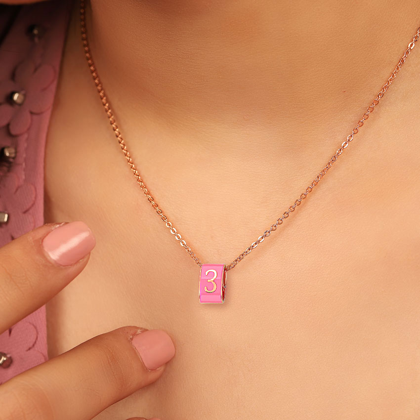 Number 3 Vibrant Gold Pendant