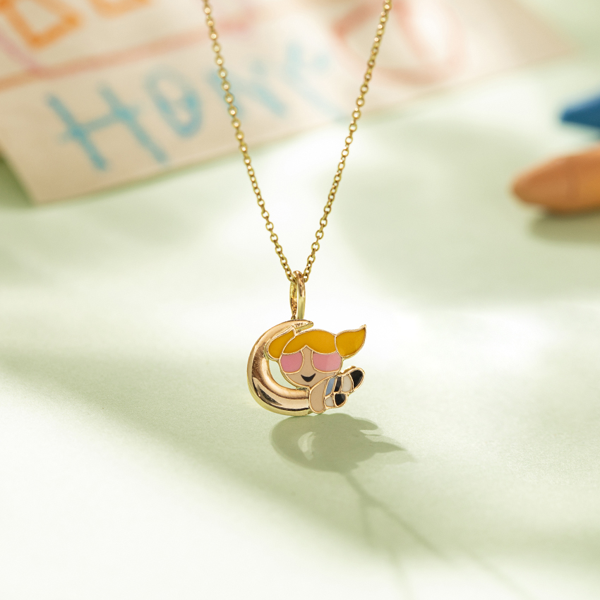 Crescent Bubbles Kids' Gold Pendant Crescent Bubbles Kids' Gold Pendant