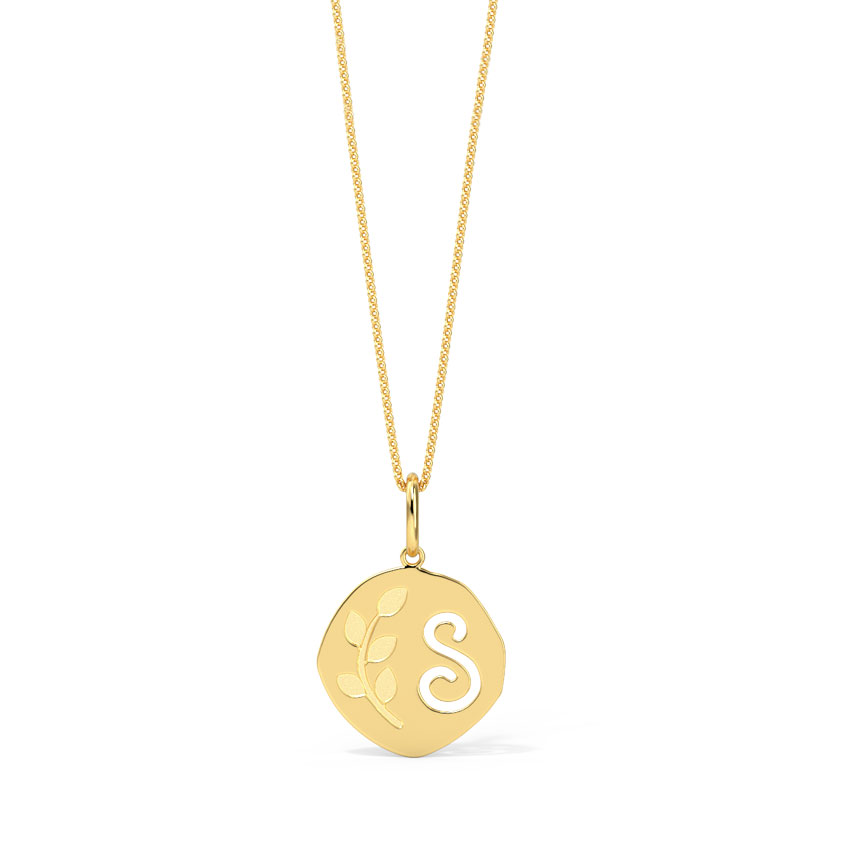 Gold Pendants 14 Karat Yellow Gold Cutout Personalised Charm
