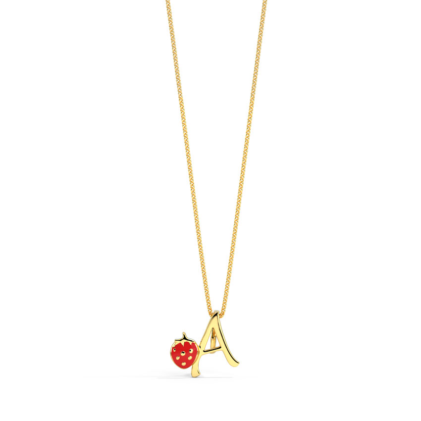 Berry Alphabet A Kids' Gold Pendant Berry Alphabet A Kids' Gold Pendant