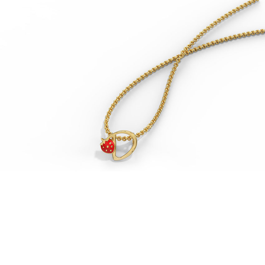 Berry Alphabet D Kids' Gold Pendant