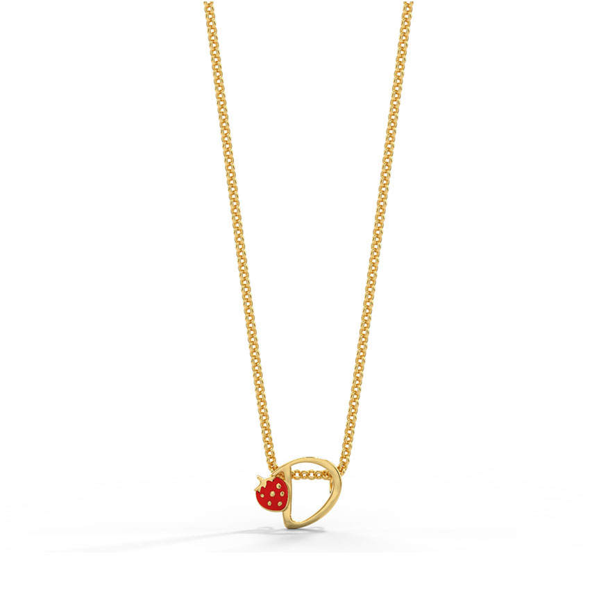 Berry Alphabet D Kids' Gold Pendant