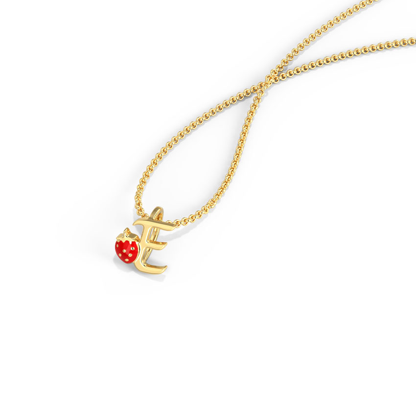 Berry Alphabet E Kids' Gold Pendant Berry Alphabet E Kids' Gold Pendant