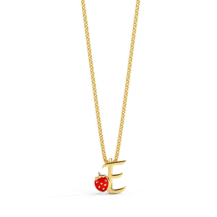 Berry Alphabet E Kids' Gold Pendant Berry Alphabet E Kids' Gold Pendant